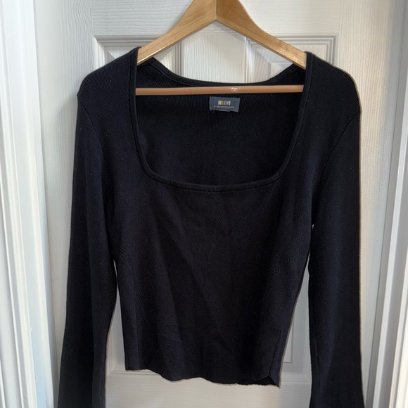 Anthropologie Sweaters - Maeve By Anthropologie Box Neck Sweater Women’s L Black Long Sleeve Whimsigoth
